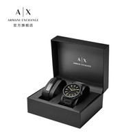 乔治·阿玛尼 GIORGIO ARMANIArmani Exchange 阿玛尼手表ARMANI EXCHANGE男表礼盒装时尚手表欧美潮流石英黑色钢带男士腕表AX7102