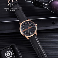乔治·阿玛尼 GIORGIO ARMANI阿玛尼手表 ARMANI EXCHANGE 男表 皮带简约时尚复古男士石英腕表 AX2129
