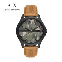 乔治·阿玛尼 GIORGIO ARMANI阿玛尼 (ARMANI EXCHANGE)皮质表带时尚简约石英休闲男士腕表 AX2412
