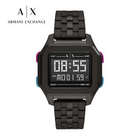 乔治·阿玛尼 GIORGIO ARMANI阿玛尼(ARMANI EXCHANGE)钢制表带黑色数字休闲石英男表AX2952