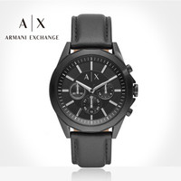 乔治·阿玛尼 GIORGIO ARMANI阿玛尼手表 ARMANI EXCHANGE 男表 皮质表带三眼休闲时尚男士石英腕表 AX2627