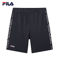 FILA 斐乐官方 男子针织短裤 2020夏季新款串标休闲五分裤男裤