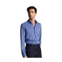 Massimo Dutti 男士棉质纯色修身衬衫00145154400 蓝色XL