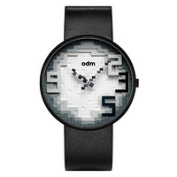 odm DD166-01 中性石英手表 神秘灰 42mm  白色 不锈钢 黑色 牛皮
