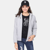 在外 软壳冲锋衣男女户外连帽加绒防风上衣外套潮情侣防泼水登山服 K9W1S0519 银灰 女 XL