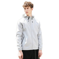 在外 软壳冲锋衣男女户外连帽加绒防风上衣外套潮情侣防泼水登山服 K9W2S0520 银灰 男 S