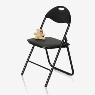 慧乐家 电脑椅 简约时尚折叠椅简易便携会议椅 黑色 FNBJ-22087