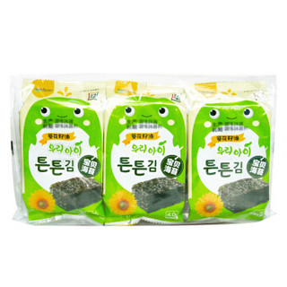韩国进口 海地村 紫菜海苔 儿童零食 葵花籽油宝贝海苔 12g