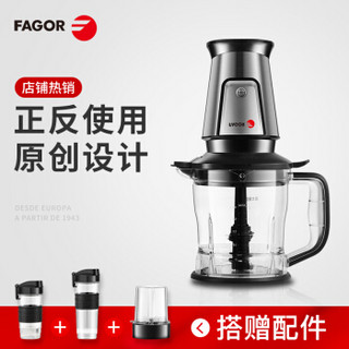 法格（FAGOR）榨汁机便携式多功能家用料理机果汁机搅拌机绞肉机婴儿辅食机BV-375KNA黑色