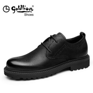 Goldlion/金利来皮鞋商务休闲鞋时尚男鞋工装鞋男 黑色 37