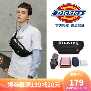 Dickies迪凯斯帝客潮牌胸包男斜挎包运动休闲骑行挎包单肩包户外帆布腰包女D17-C012 黑色