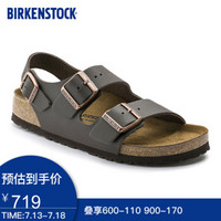 BIRKENSTOCK拖鞋男女同款进口休闲凉拖凉鞋外穿Milano系列 女款棕色0034103 39