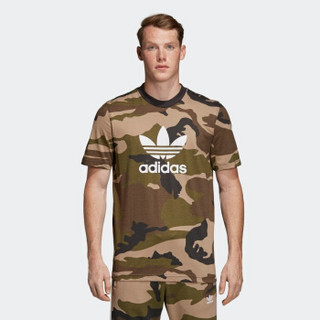 阿迪达斯官网adidas 三叶草 CAMO TEE男士运动T恤 DV2067 多色/石墨黑 S