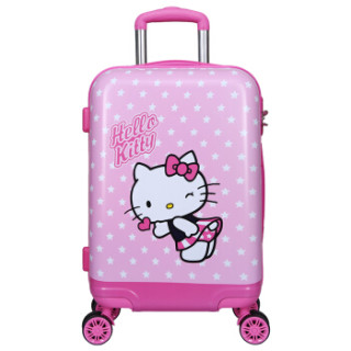 凯蒂猫 Hello Kitty20英寸儿童拉杆箱 小学生行李箱男女登机箱学生万向轮旅行箱超轻静音密码箱KT0016A粉红
