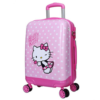凯蒂猫 Hello Kitty20英寸儿童拉杆箱 小学生行李箱男女登机箱学生万向轮旅行箱超轻静音密码箱KT0016A粉红