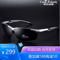 cookshark 库克鲨鱼 官方品质（CookShark）库克鲨鱼新款变色墨镜男士太阳镜偏光眼睛男驾驶开车潮人日夜两用眼镜 黑色