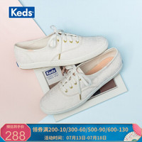 Keds女鞋 新款 帆布鞋 刺绣休闲鞋 潮流韩版清新小白鞋WF59388 白色 39