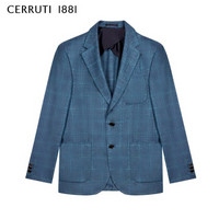 CERRUTI 1881男装商务西装单衣外套时尚休闲格纹西服C3725EM1 中蓝 52