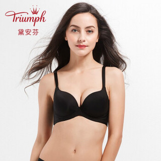 Triumph/黛安芬内衣秋季薄款光面带钢圈调整胸罩舒适承托无痕文胸E002475 黑色-04 85C