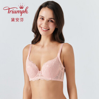 Triumph/黛安芬文胸性感刺绣蕾丝内衣女全罩杯薄款文胸新品支撑型文胸E002635 粉色-LW 80B