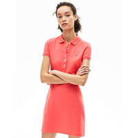 【商场同款】法国拉科斯特 LACOSTE女装春夏纯色修身短袖POLO连衣裙|EF8470 7FY西瓜红 38/M