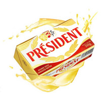 总统（President）淡味黄油法国进口动物性面包饼干黄油牛油块黄油块 200g