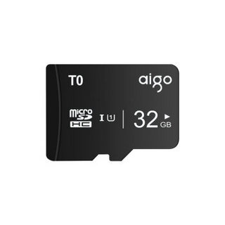 爱国者（aigo）32GB TF（MicroSD）存储卡 T0 读速80MB/s