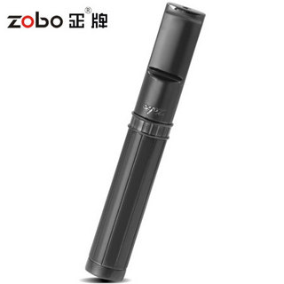 正牌ZOBO金属间沙条纹清洗型微孔过滤粗中细三用烟嘴套装ZB-370-3（黑色）生日礼品礼物