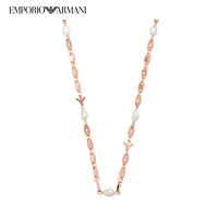 EMPORIO ARMANI 阿玛尼奢侈品20春新款 珍珠链条女士项链 EG3448221 玫瑰金 均码