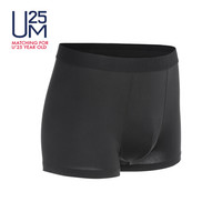 爱慕集团UM25内衣男式内裤简约时尚纯色中腰平角裤 超细顺滑UM231908黑色170