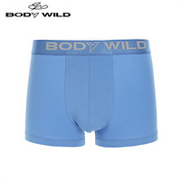 爱慕集团BODY WILD男士内衣舒适棉质纯色中腰平角内裤 ZBN23PQ1 蓝色175/M