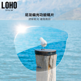 LOHO墨镜男/女同款网红潮流太阳镜高清偏光大框太阳眼镜LHB601 黑色