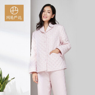 网易严选 女式绗缝夹棉家居服睡衣套装（上衣+裤子）-1 粉色 L