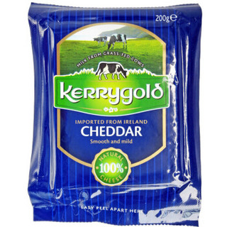 金凯利爱尔兰风味切打干酪（淡味） kerrygold乳酪芝士片儿童奶酪块比萨拉丝烘焙原料 200g