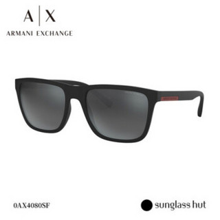 ARMANI EXCHANGE/阿玛尼 全框方形太阳镜 墨镜 0AX4080SF 浅灰色镜面黑