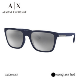 ARMANI EXCHANGE/阿玛尼 全框方形太阳镜 墨镜 0AX4080SF 浅灰色镜面黑