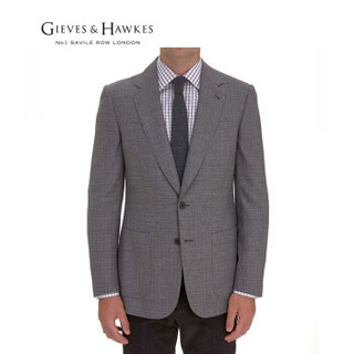 GIEVES&HAWKES/君皇仕 男士羊毛纯色平驳领西服上衣G3617EM071 灰色 R48