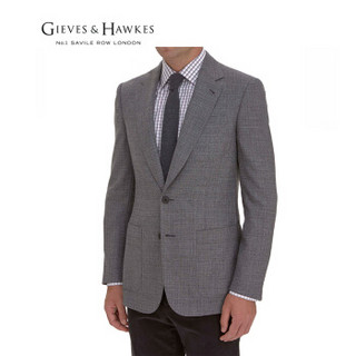 GIEVES&HAWKES/君皇仕 男士羊毛纯色平驳领西服上衣G3617EM071 灰色 R48