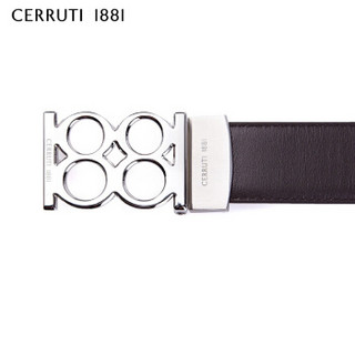 CERRUTI 1881男士商务休闲时尚品牌logo皮带牛皮革腰带C36B2EO111 中啡 115cm