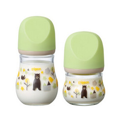 Pigeon 贝亲 新生儿奶瓶宽口径玻璃 婴儿奶瓶 两个（80ml+160ml）
