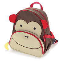 SKIP HOP可爱动物园小童背包 卡通图案双肩包 幼儿园儿童书包-猴子 3岁以上 美国