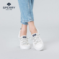 Sperry/斯佩里美国女鞋 舒适帆布鞋休闲个性雷根结牛皮鞋带小白鞋 白色-STS99250 37
