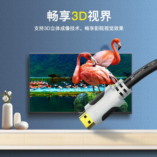 XMW/鑫魔王 HDMI线2.0版4K数字高清线带磁环3D音频线数据线电脑电视笔记本投影仪机顶盒连接线1.5米20米 黑色无环无网圆线 1.5米 M107
