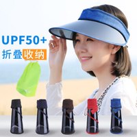 riguang/日光之下遮阳帽女士可折叠防晒卷帽大沿日本太阳帽进口镜片防紫外线遮脸户外骑车空顶大檐帽 牛仔蓝