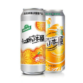 汉斯小木屋 菠萝啤酒 果味碳酸饮料 橙子菠萝味组合装500ml*12听*2箱