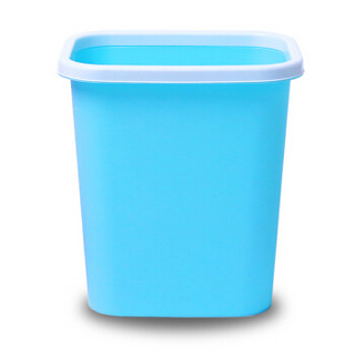 【凑单好物】丽尔家 多彩盖式垃圾桶办公生活用塑料垃圾筒长方形中号纸篓 颜色随机 大号压圈