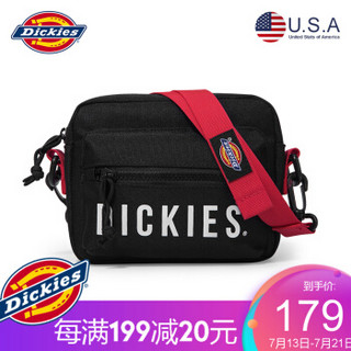 Dickies 帝客 中性纯色帆布拉链单肩斜挎包D18-L033 黑色