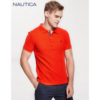 诺帝卡 NAUTICA 男士 新款 短袖针织POLO衫 KM8101（多色可选） 橙色 8SP M