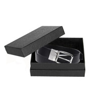 Ermenegildo Zegna 杰尼亚  男士黑色牛皮针扣式双面通用皮带腰带 BROYX1 407A NER 110cm