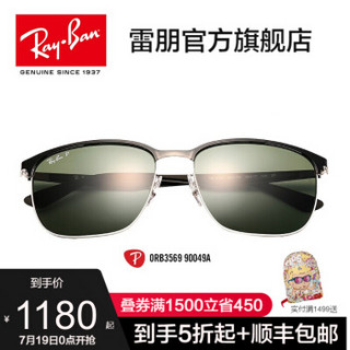 RayBan  雷朋太阳镜男女款偏光开车司机镜时尚潮流太阳镜护目镜0RB3569 90049A黑色镜框偏光绿色镜片 尺寸59